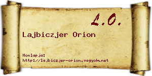 Lajbiczjer Orion névjegykártya